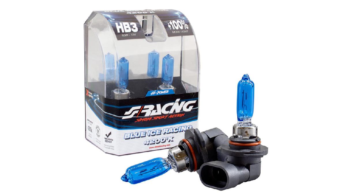Simoni+Racing+Ampoules+Halog%C3%A8ne+%27Blue+Ice+Racing%27+HB3+%284200K%29+12V%2F65W%2C+set+de+2+pi%C3%A8ces+ECE-R37